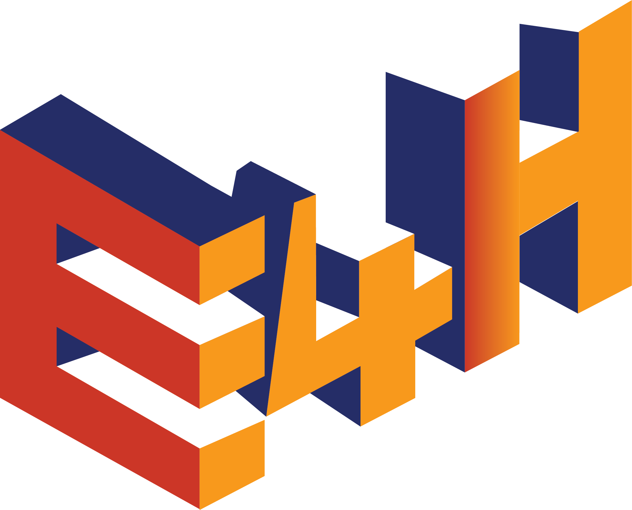 E4H water trucks logo is red blue and yellow
